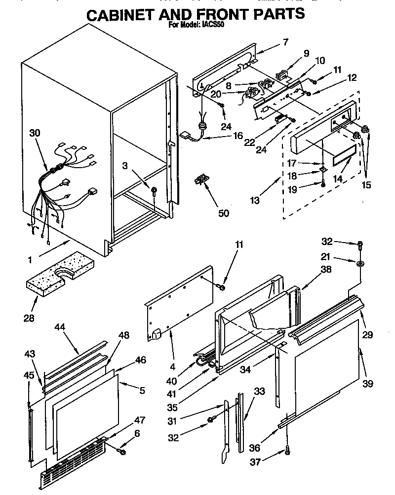 Cabinet and front