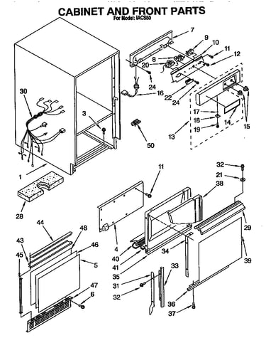 Cabinet and front