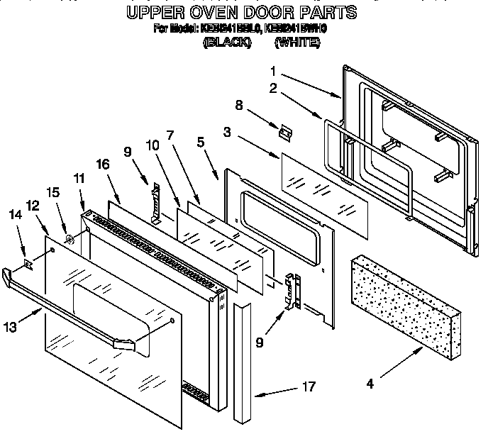 Upper oven door