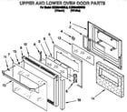 KitchenAid KEBS246BWH0 upper and lower oven door diagram