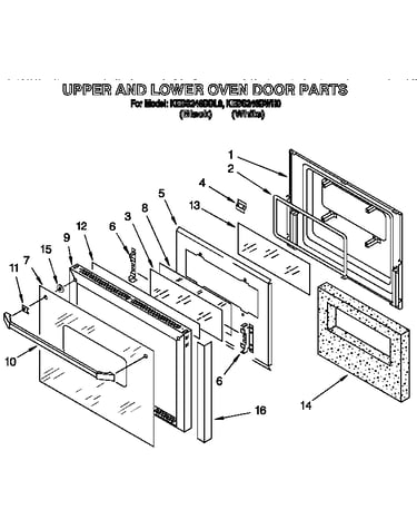 Upper and lower oven door