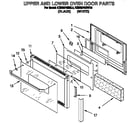 KitchenAid KEBS276BWH0 upper and lower oven door diagram
