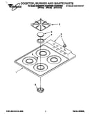 Cooktop, burner, grate parts
