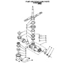 Roper WU3050Y0 pump and spray arm diagram