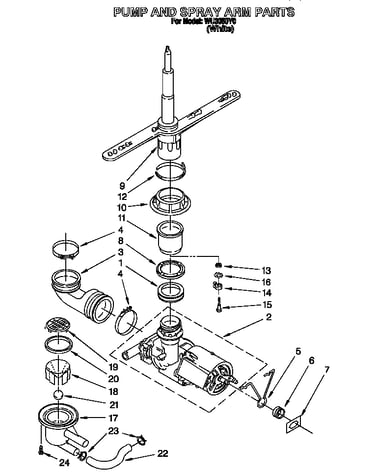 Pump and spray arm