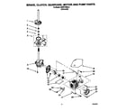 KitchenAid KAWE778BAL0 brake, clutch, gearcase, motor and pump diagram