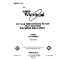 Whirlpool SF310PERW0 front cover diagram