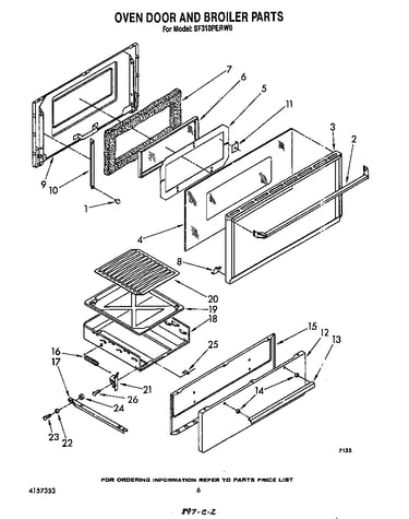 Oven door and broiler