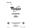 Whirlpool AD0502XZ0 front cover diagram