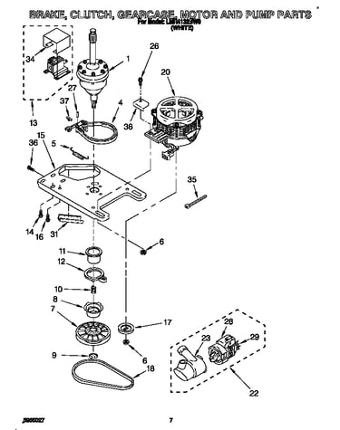 Brake, clutch, gearcase, motor and pump