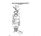 Whirlpool DU7900XL0 heater, pump and lower sprayarm diagram