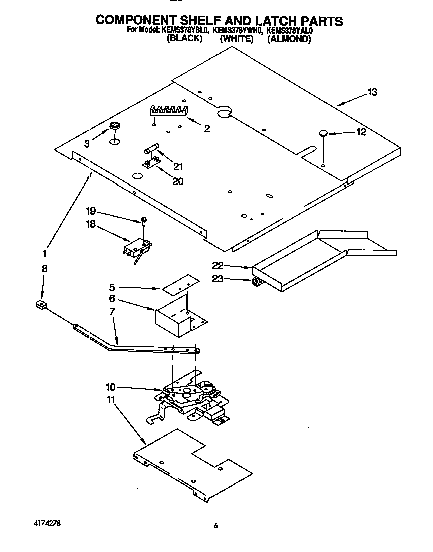 Component shelf and latch
