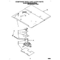 Whirlpool RB760PXYB6 component shelf and latch diagram