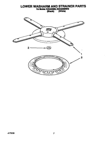 Lower washarm and strainer