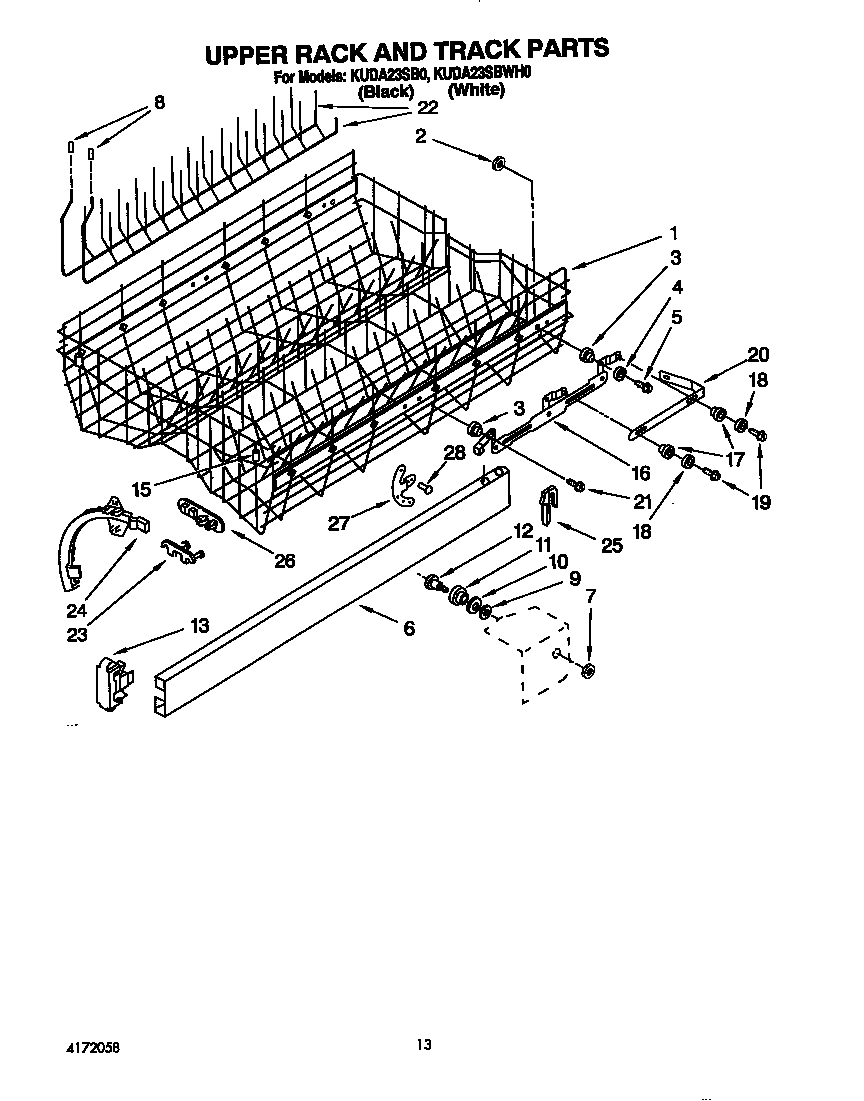 Upper rack and track