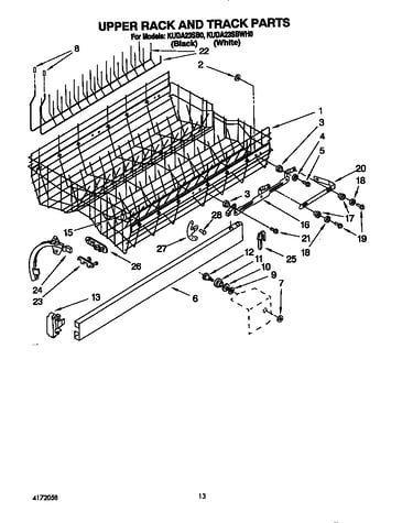 Upper rack and track