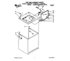 Whirlpool LLT8233AW1 top and cabinet diagram