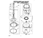 Whirlpool LLT8233AQ1 agitator, basket and tub diagram
