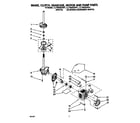Whirlpool LLT8233AQ1 brake, clutch, gearcase, motor and pump diagram