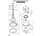 Whirlpool LST7233AQ0 agitator, basket and tub diagram