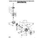 Whirlpool LST7233AQ0 brake, clutch, gearcase, motor and pump diagram