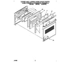 KitchenAid KEBS208BWH0 upper and lower oven door diagram