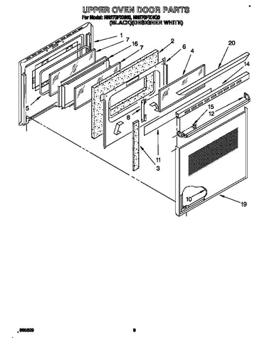 Upper oven door