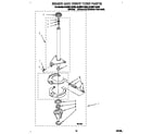 Whirlpool 8LSR6114AW0 brake and drive tube diagram