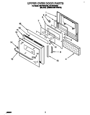 Upper oven door