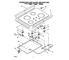 KitchenAid KGCT305ABL1 burner box, gas valves, and switches diagram
