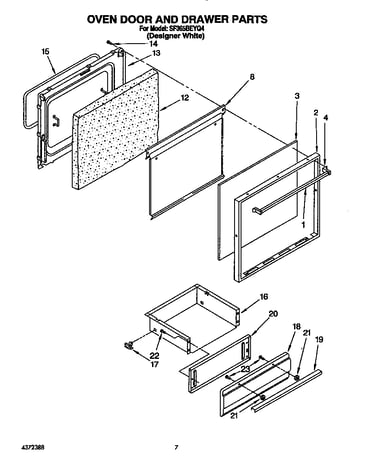 Oven door and drawer