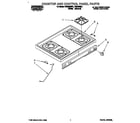 Roper FGS385BW1 cooktop and control diagram