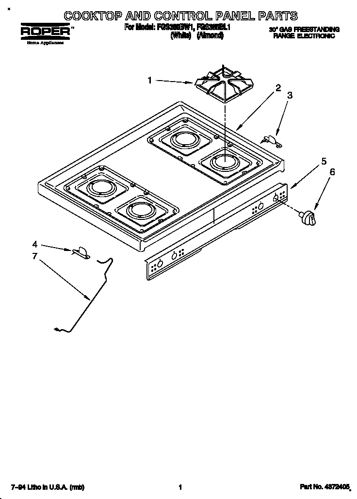 Cooktop and control