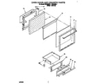 Roper FGS385BL1 oven door and drawer diagram