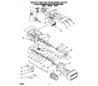 Whirlpool ED22DLXBN00 motor and ice container diagram