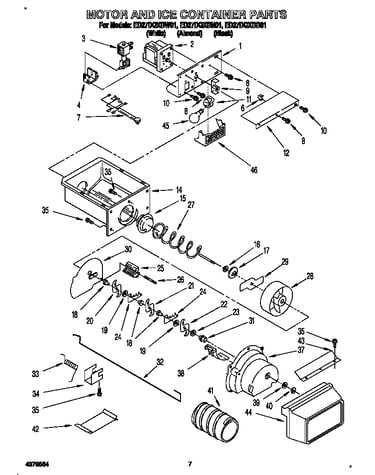 Motor and ice container