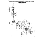 Whirlpool 6LBR7255AQ1 brake, clutch, gearcase, motor and pump diagram