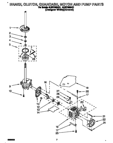Brake, clutch, gearcase, motor and pump