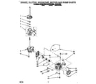 Whirlpool LSP6244BG0 brake, clutch, gearcase, motor and pump diagram