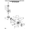 Whirlpool 8LSR5132BW0 brake, clutch, gearcase, motor and pump diagram