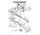 Whirlpool ED22DQXAW10 motor and ice container diagram