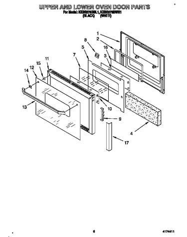 Upper and lower oven door