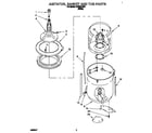 Whirlpool CCW5243W1 agitator, basket and tub diagram