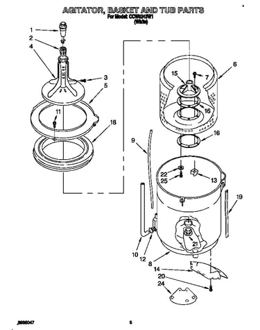 Agitator, basket and tub