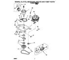 Whirlpool CCW5243W1 brake, clutch, gearcase, motor and pump diagram