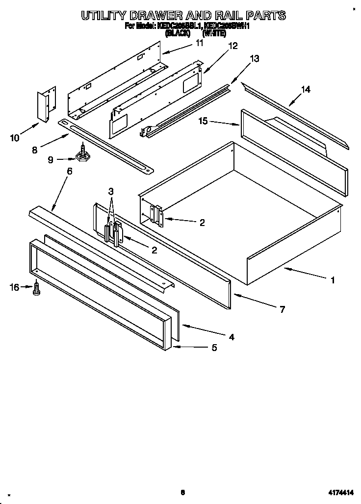 Utility drawer and rail