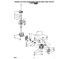 Whirlpool LBR4132BW0 brake, clutch, gearcase, motor and pump diagram