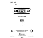 Roper B8758X1 front cover diagram