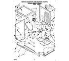 Whirlpool LTE6234AW1 dryer cabinet and motor diagram