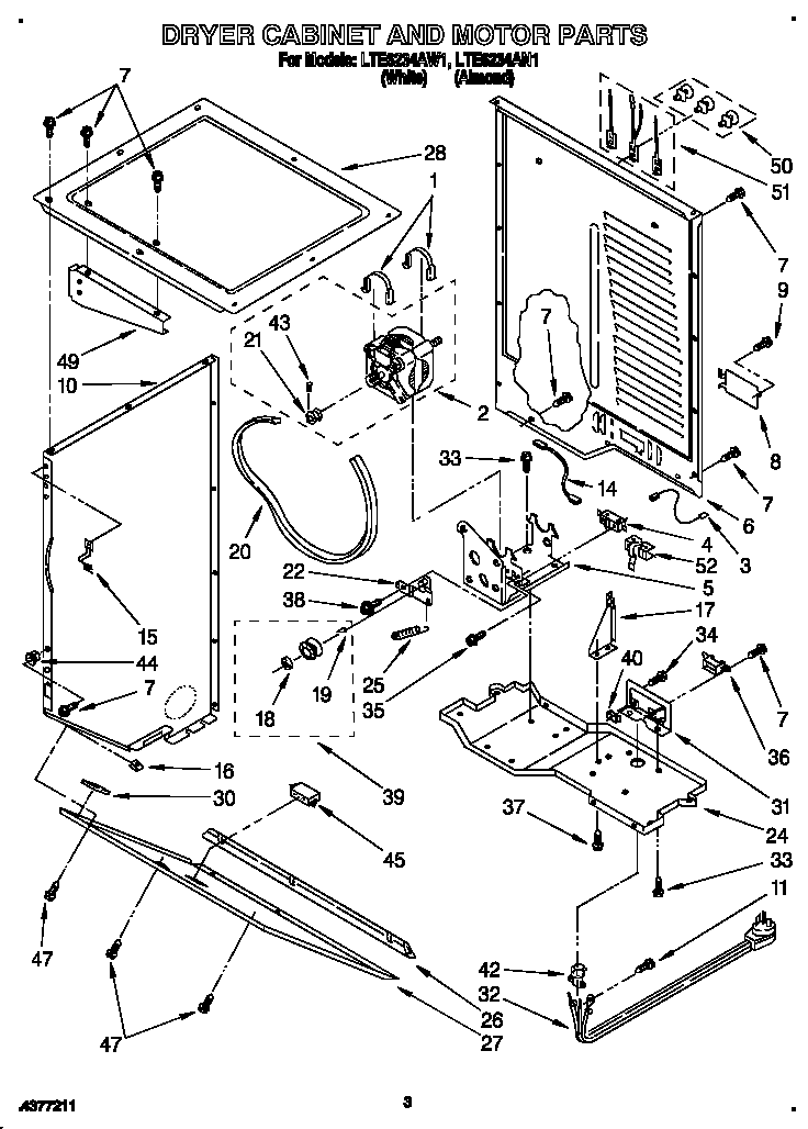 DRYER CABINET AND MOTOR